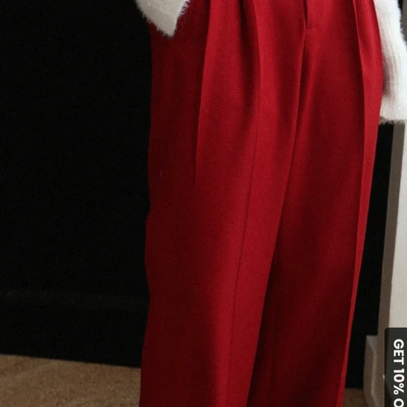 Commense Red Wide Leg Pants - Picture 2 of 2